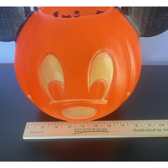 Disney MICKEY MOUSE HALLOWEEN PUMPKIN Blow Mold Trick or Treat Candy Bucket Pail - Picture 7 of 8